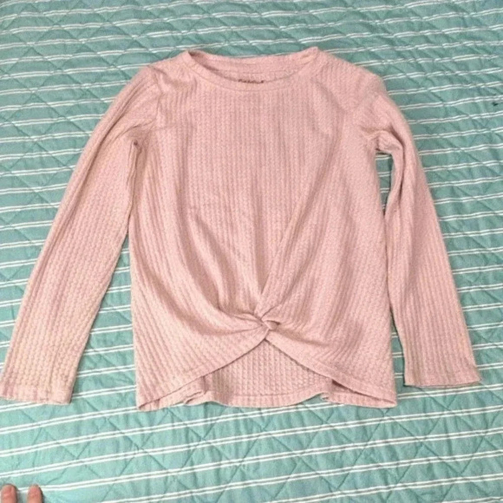 Girl’s Cat & Jack Pink Sweater with Front Knot 7/8